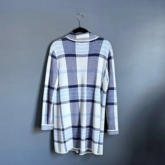 Elle Blue and Gray Plaid Blazer - Picture 2 of 3